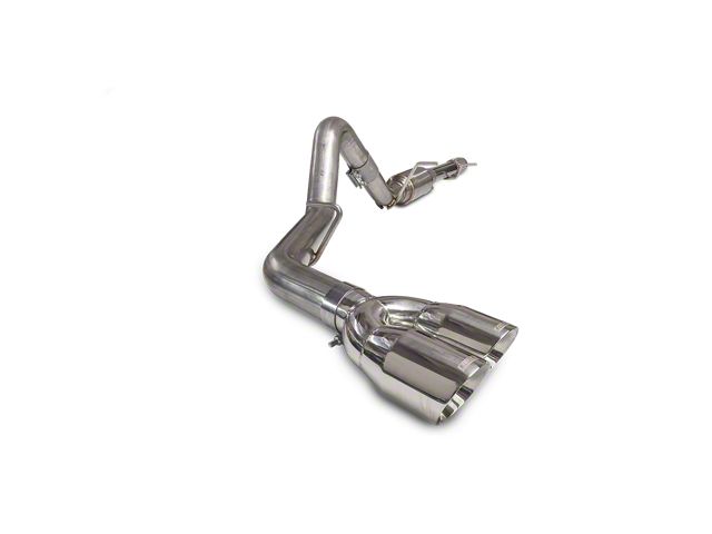 Carven Exhaust Competitor Series Single Exhaust System with Dual Polished Tips; Side Exit (10-18 4.3L Sierra 1500)