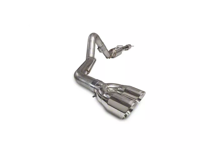 Carven Exhaust Competitor Series Single Exhaust System with Dual Polished Tips; Side Exit (10-18 4.3L Silverado 1500)
