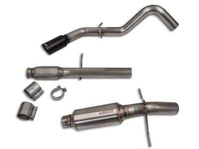 Carven Exhaust Competitor Series Single Exhaust System with Black Tip; Side Exit (10-18 4.3L Silverado 1500)