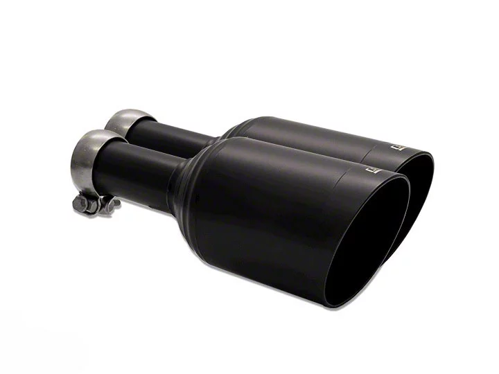 Carven Exhaust RAM 1500 Angled Cut Rolled End Round Exhaust Tip; 5Inch; Black CR1002.2 (0918 5