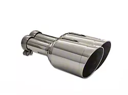Carven Exhaust Angled Cut Rolled End Round Exhaust Tip; 5-Inch; Polished (09-18 5.7L RAM 1500 w/ Factory Dual Exhaust)