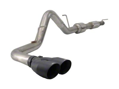 Carven Exhaust R-Series Single Exhaust System with Ceramic Black Tips; Side Exit (15-20 5.0L F-150)