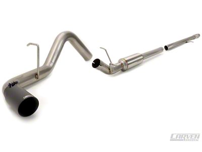 Carven Exhaust Progressive Series Single Exhaust System with Black Tip; Side Exit (10-18 4.3L Sierra 1500)