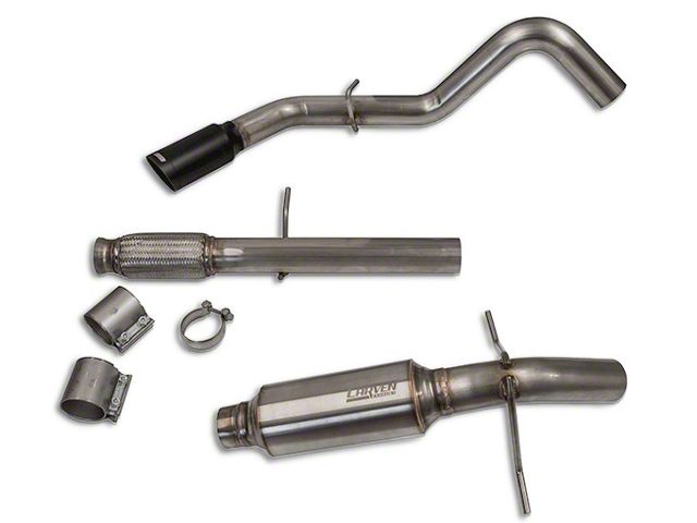 Carven Exhaust Progressive Series Single Exhaust System with Black Tip; Side Exit (10-18 4.3L Sierra 1500)