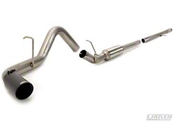 Carven Exhaust Progressive Series Single Exhaust System with Black Tip; Side Exit (10-18 5.3L Sierra 1500)