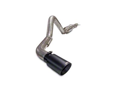 Carven Exhaust Competitor Series Single Exhaust System with Ceramic Black Tip; Side Exit (19-24 5.3L Silverado 1500 w/o Factory Dual Exhaust)