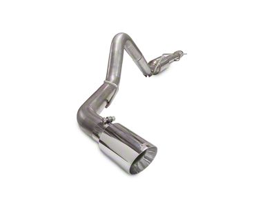 Carven Exhaust Progressive Series Single Exhaust System with Polished Tip; Side Exit (19-24 5.3L Silverado 1500 w/o Factory Dual Exhaust)
