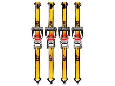 CAT 16-Foot x 1-1/4-Inch Ratchet Tie Down Set with Soft Loops; 4-Piece (Universal; Some Adaptation May Be Required)