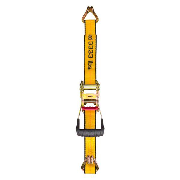 CURT 2-Inch X 27-Foot Ratchet Strap - 10,000 Lb Strength Yellow Nylon Tie Down