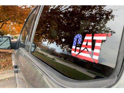 CAT 5-Inch Vinyl Decal; American Flag (Universal; Some Adaptation May Be Required)