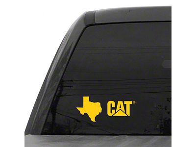 CAT 8-Inch Vinyl Decal; Yellow Texas (Universal; Some Adaptation May Be Required)