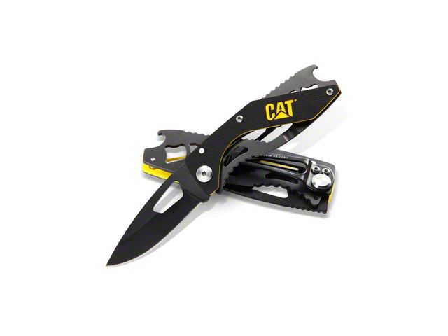 CAT 6-1/4-Inch Folding Skeleton Knife with Bottle Opener and Black Blade (Universal; Some Adaptation May Be Required)