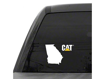 CAT 8-Inch Vinyl Decal; 2-Color Georgia (Universal; Some Adaptation May Be Required)