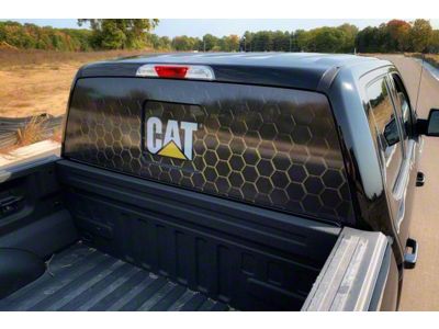 CAT Rear Window Decal; Yellow Grid (Universal; Some Adaptation May Be Required)