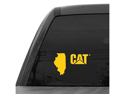 CAT 8-Inch Vinyl Decal; Yellow Illinois (Universal; Some Adaptation May Be Required)