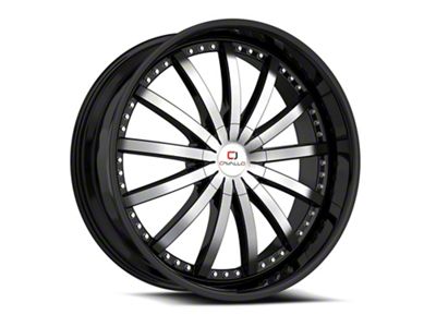 Cavallo CLV-53 Gloss Black and Machined 5-Lug Wheel; 22x8.5; 38mm Offset (87-90 Dakota)