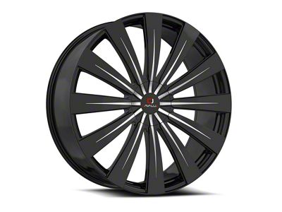 Cavallo CLV-49 Gloss Black and Machined 6-Lug Wheel; 20x8.5; 25mm Offset (19-25 RAM 1500)