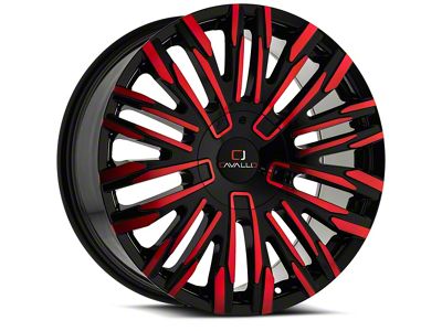 Cavallo CLV-28 Gloss Black and Red Milled 6-Lug Wheel; 20x8.5; 15mm Offset (19-23 Ranger)