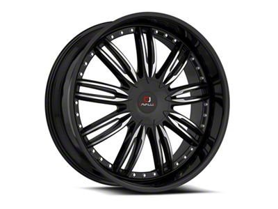 Cavallo CLV-54 Gloss Black and Machined 6-Lug Wheel; 22x9.5; 25mm Offset (19-23 Ranger)