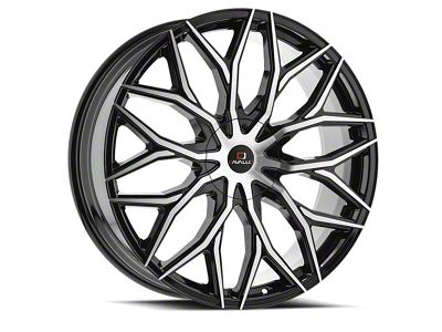 Cavallo CLV-37 Gloss Black and Machined 6-Lug Wheel; 26x9.5; 25mm Offset (07-13 Silverado 1500)