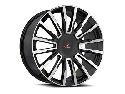 Cavallo CLV-47 Gloss Black and Machined 6-Lug Wheel; 26x9.5; 25mm Offset (19-26 Silverado 1500)