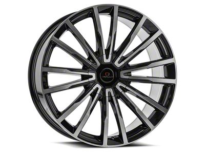 Cavallo CLV-47 Gloss Black and Machined 6-Lug Wheel; 26x9.5; 25mm Offset (15-20 Tahoe)