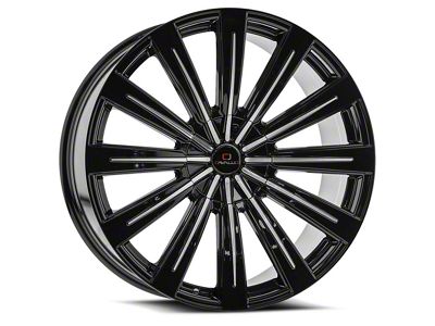 Cavallo CLV-49 Gloss Black and Machined 6-Lug Wheel; 26x9.5; 25mm Offset (15-20 Tahoe)