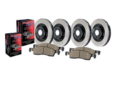 Preferred Axle Plain 5-Lug Brake Rotor and Pad Kit; Front and Rear (06-18 RAM 1500, Excluding SRT-10 & Mega Cab)