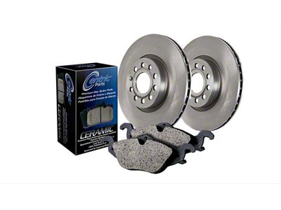 Select Axle Plain 6-Lug Brake Rotor and Pad Kit; Front and Rear (07-13 Sierra 1500 w/ Rear Disc Brakes)