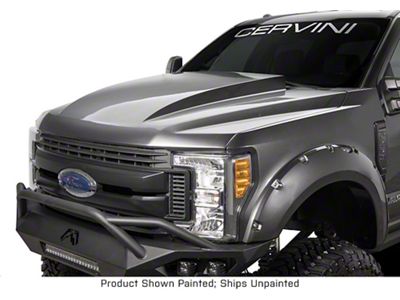 Cervini's 4-Inch Cowl Hood; Unpainted (17-22 F-250 Super Duty)