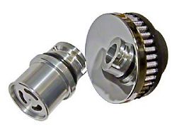 CFM Performance Baffled Billet Valve Cover Breather; Chrome (18-19 2.7L EcoBoost F-150)