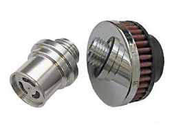CFM Performance Baffled Billet Valve Cover Breather; Flat Black (02-03 F-150 Harley Davidson)