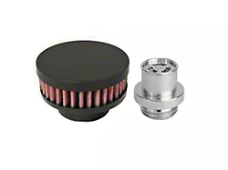 CFM Performance Baffled Billet Valve Cover Breather; Gunmetal Gray (11-15 3.5L EcoBoost F-150)