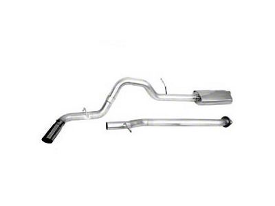 CGS Motorsports Stainless Single Exhaust System with Black Tip; Side Exit (14-18 4.3L Silverado 1500)