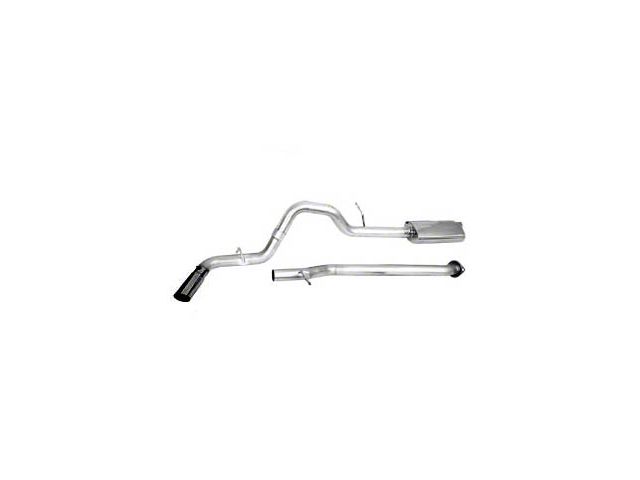 CGS Motorsports Stainless Single Exhaust System with Black Tip; Side Exit (14-18 4.3L Silverado 1500)