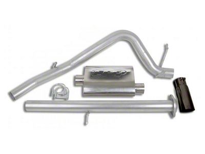 CGS Motorsports Stainless Single Exhaust System with Black Tip; Side Exit (07-08 5.3L Silverado 1500)