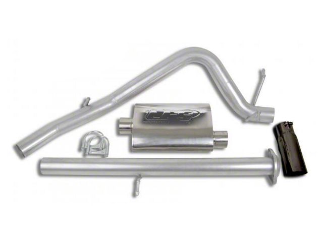 CGS Motorsports Stainless Single Exhaust System with Black Tip; Side Exit (07-08 5.3L Silverado 1500)