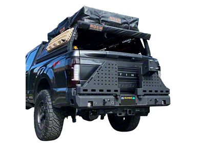 Chassis Unlimited Octane Series Dual Swing Rear Bumper; Not Pre-Drilled for Backup Sensors; Black Textured (17-22 F-250 Super Duty)
