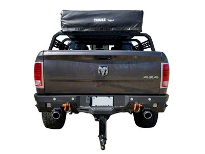 Chassis Unlimited Octane Series Rear Bumper; Pre-Drilled for Backup Sensors; Black Textured (09-18 RAM 1500)