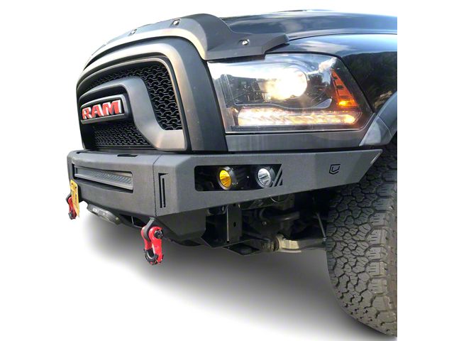 Chassis Unlimited Octane Series Winch Front Bumper; Not Pre-Drilled for Front Parking Sensors; Black Textured (15-18 RAM 1500 Rebel)
