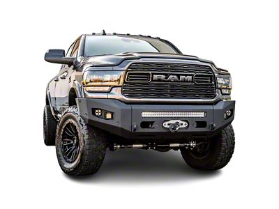 Chassis Unlimited Attitude Series Winch Front Bumper; Not Pre-Drilled for Front Parking Sensors; Black Textured (19-24 RAM 2500)