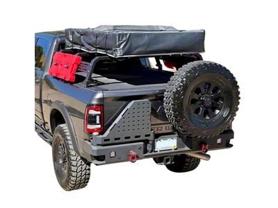 Chassis Unlimited Octane Series Dual Swing Rear Bumper; Pre-Drilled for Backup Sensors; Black Textured (10-24 RAM 2500)