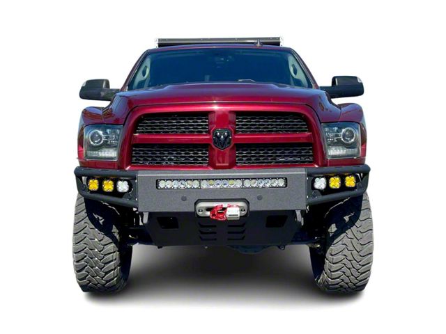 Chassis Unlimited Diablo Series Winch Front Bumper; Pre-Drilled for Front Parking Sensors; Black Textured (10-18 RAM 3500)