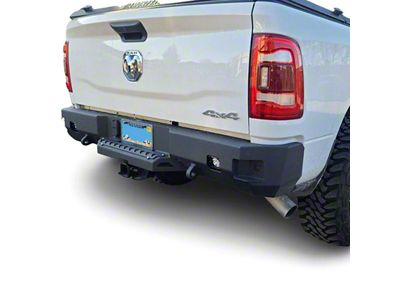 Chassis Unlimited Octane Series Rear Bumper; Pre-Drilled for Backup Sensors; Black Textured (19-24 RAM 3500)