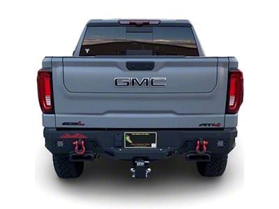 Chassis Unlimited Octane Series Rear Bumper; Pre-Drilled for Backup Sensors; Black Textured (19-23 Sierra 1500)