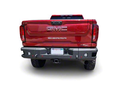 Chassis Unlimited Attitude Series Rear Bumper; Not Pre-Drilled for Backup Sensors; Black Textured (20-24 Sierra 3500 HD)