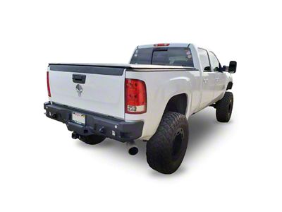 Chassis Unlimited Octane Series Rear Bumper; Pre-Drilled for Backup Sensors; Black Textured (15-19 Sierra 3500 HD)