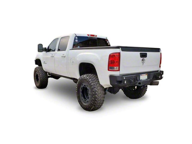 Chassis Unlimited Octane Series Rear Bumper; Not Pre-Drilled for Backup Sensors; Black Textured (07-10 Sierra 3500 HD)