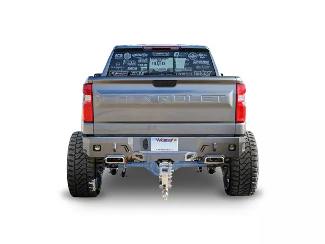 Chassis Unlimited Octane Series Rear Bumper; Not Pre-Drilled for Backup Sensors; Black Textured (19-24 Silverado 1500)
