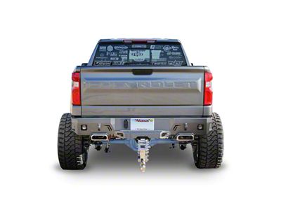 Chassis Unlimited Octane Series Rear Bumper; Pre-Drilled for Backup Sensors; Black Textured (19-25 Silverado 1500)